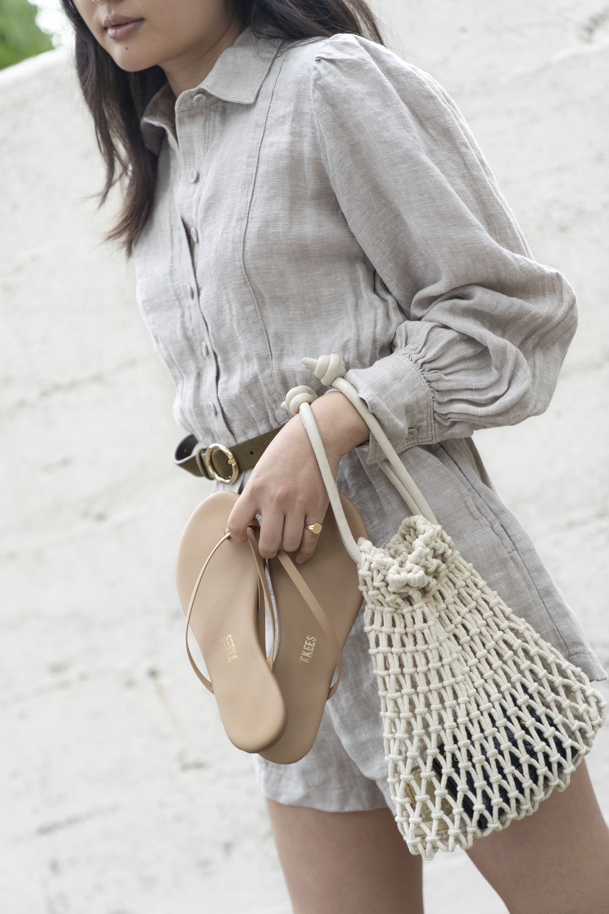 Clare V. Drawstring Sandy Bag