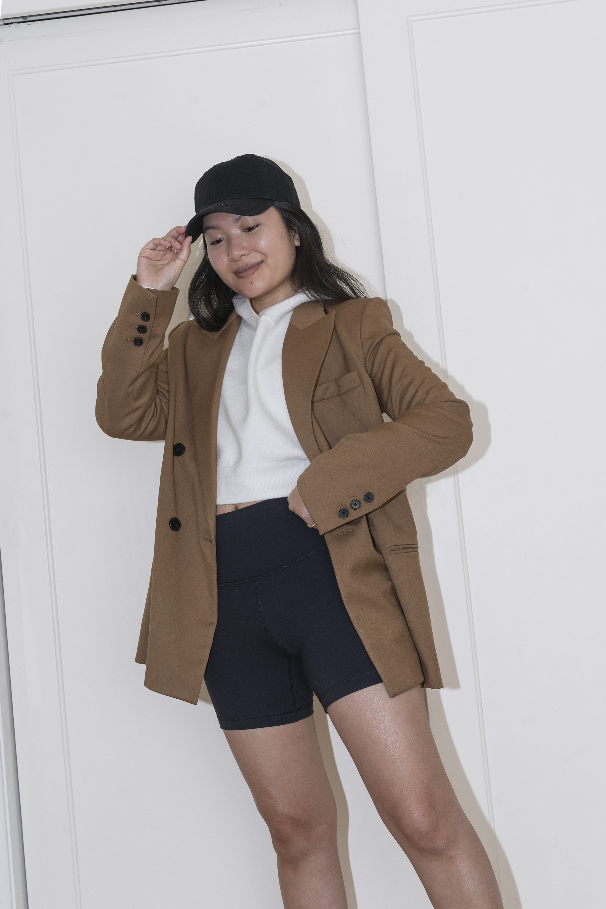 Blazer with bike shorts