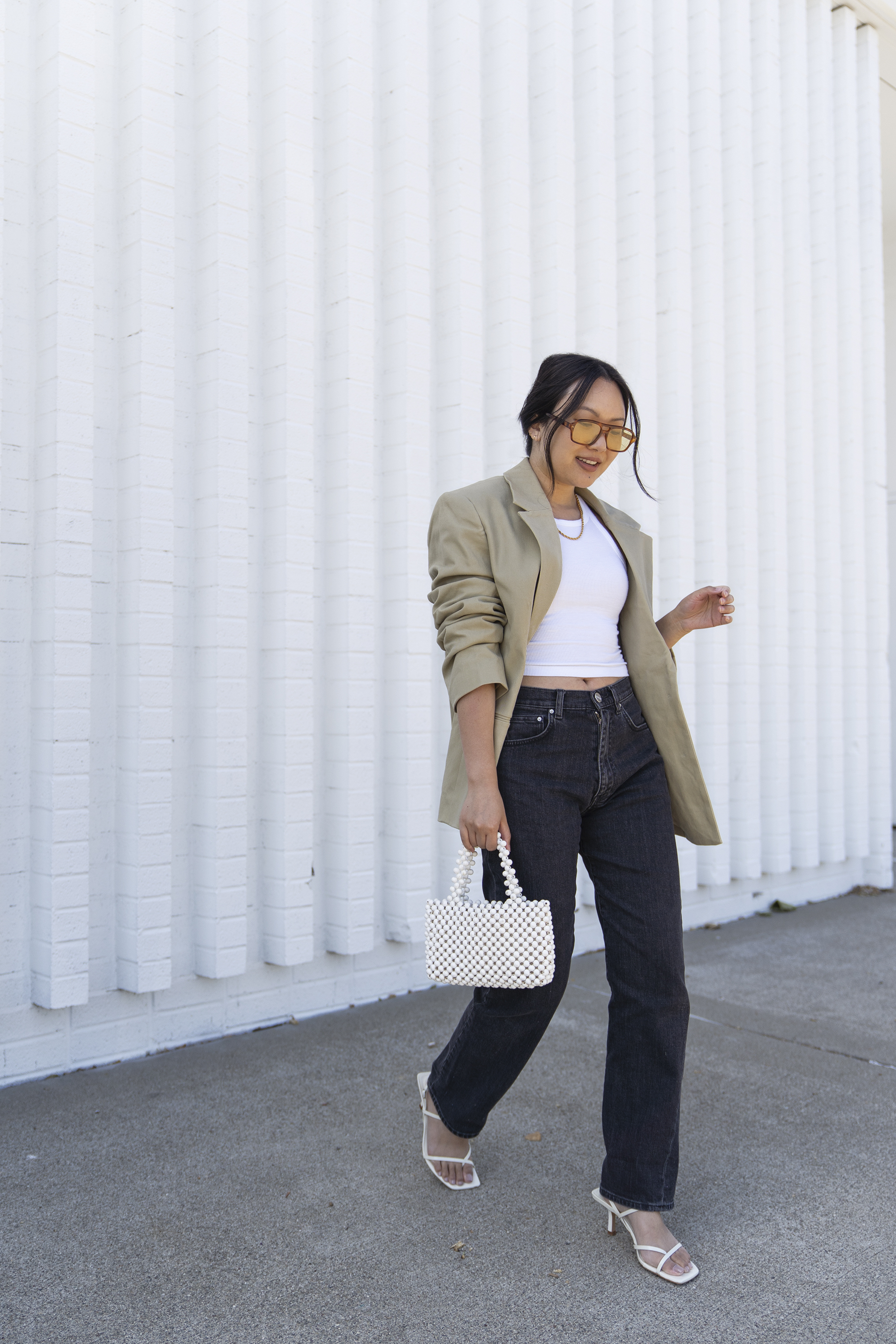 sage blazer outfit