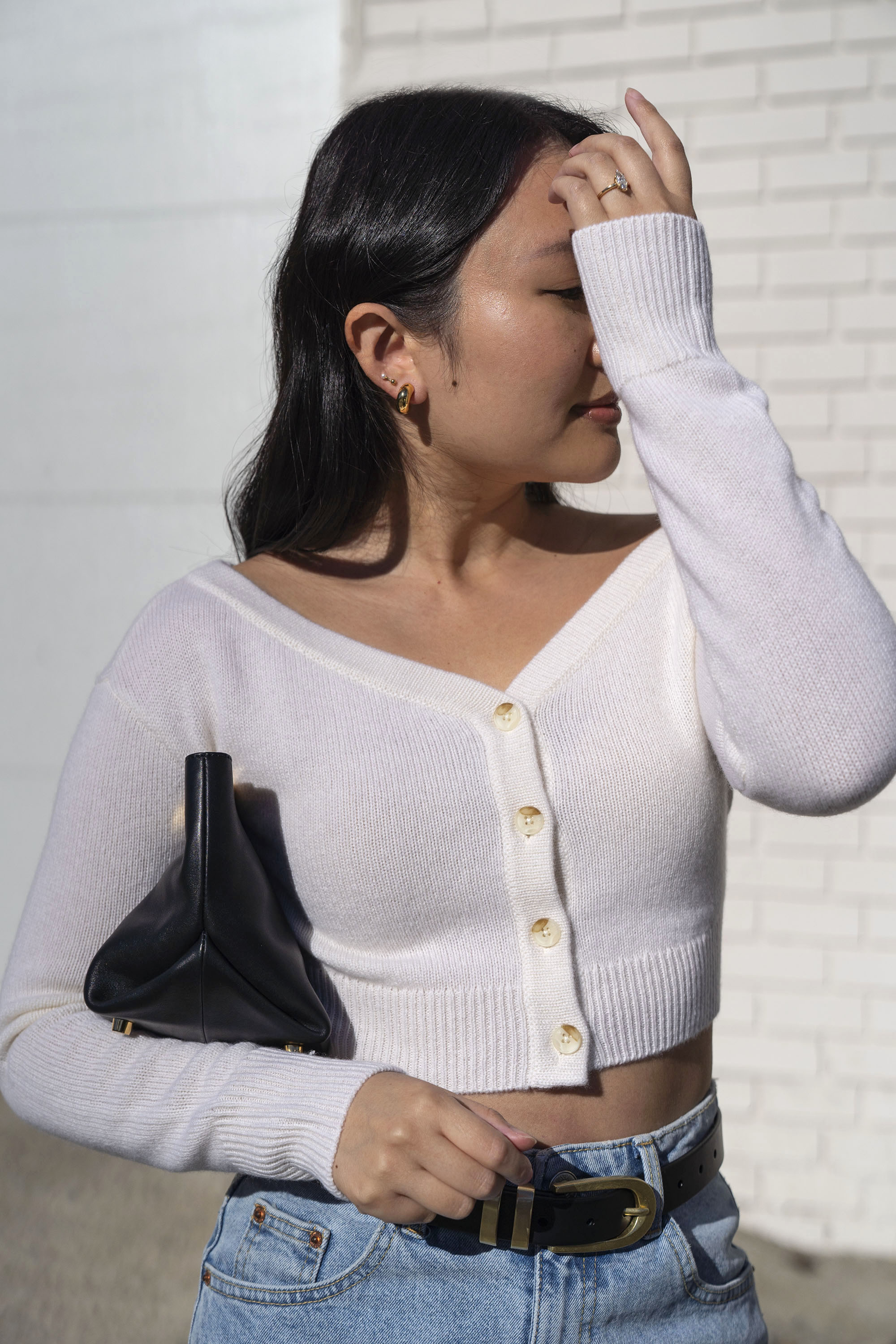 Millie Cashmere Off The Shoulder Cardigan